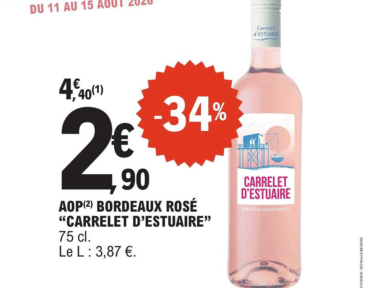 AOP(2) BORDEAUX ROSÉ “CARRELET D’ESTUAIRE”