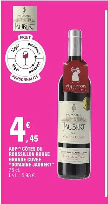 AOP(2) CÔTES DU ROUSSILLON ROUGE GRANDE CUVÉE “DOMAINE JAUBERT”