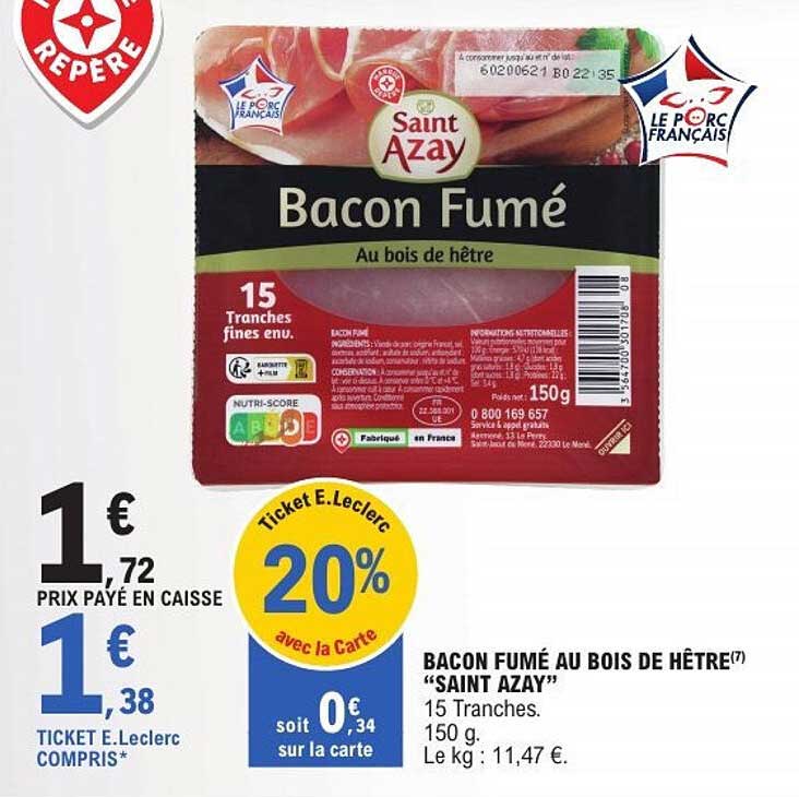 BACON FUMÉ AU BOIS DE HÊTRE “SAINT AZAY”