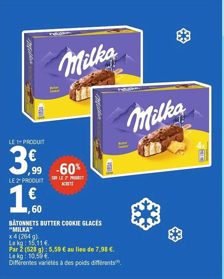 BÂTONNETS BUTTER COOKIE GLACÉS “MILKA”