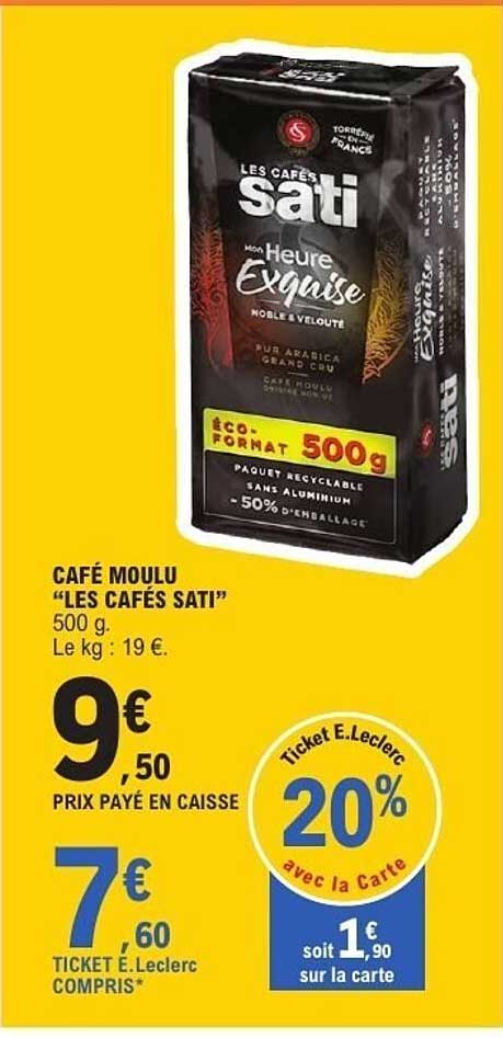 CAFÉ MOULU “LES CAFÉS SATI” 500 g