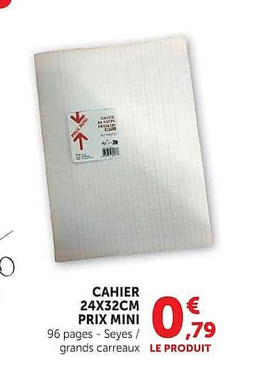 CAHIER 24X32CM PRIX MINI