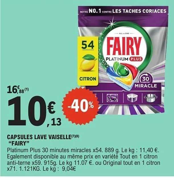 CAPSULES LAVE VAISSELLE “FAIRY”