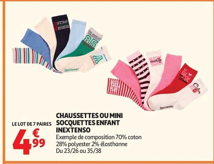 CHAUSSETTES OU MINI SOCQUETTES ENFANT INEXTENSO