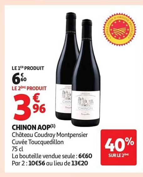 CHINON AOP Château Coudray Montpensier Cuvée Touquedillon 75 cl