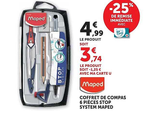 COFFRET DE COMPAS 6 PIÈCES STOP SYSTEM MAPED