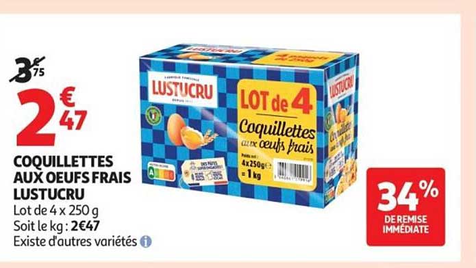 COQUILLETTES AUX OEUFS FRAIS LUSTUCRU