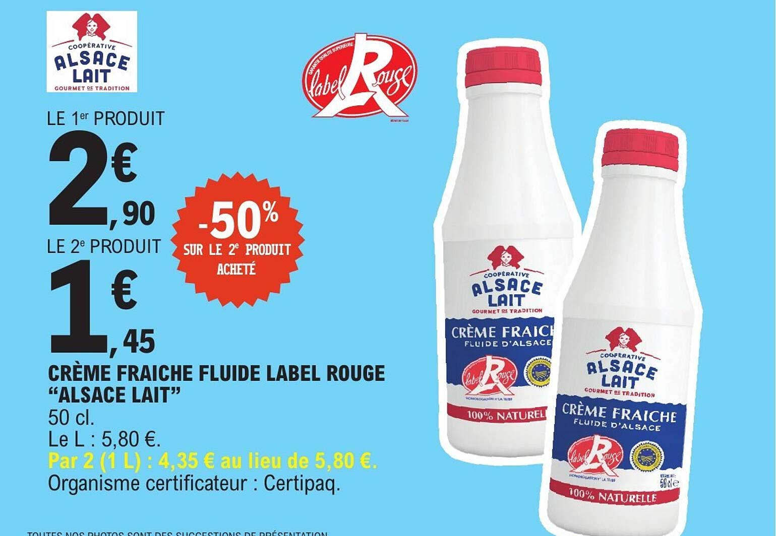 CRÈME FRAICHE FLUIDE LABEL ROUGE “ALSACE LAIT”