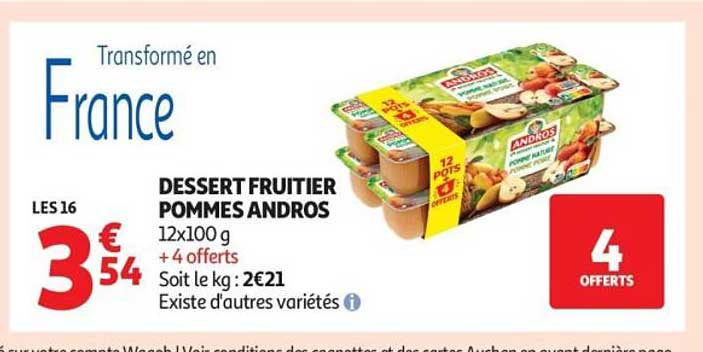 DESSERT FRUITIER POMMES ANDROS
