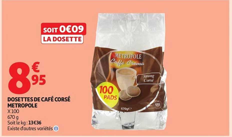 DOSETTES DE CAFÉ CORSE METROPOLE