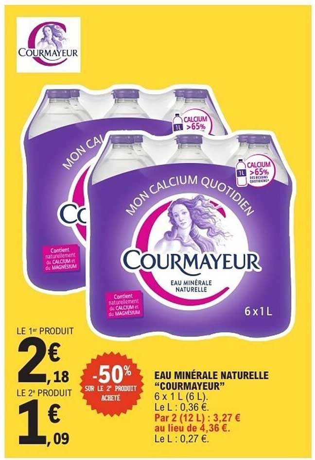 EAU MINÉRALE NATURELLE "COURMAYEUR" 6 x 1 L (6 L)