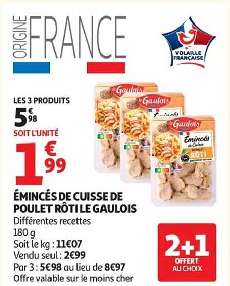 ÉMINCÉS DE CUISSE DE POULET RÔTIE GAULOIS