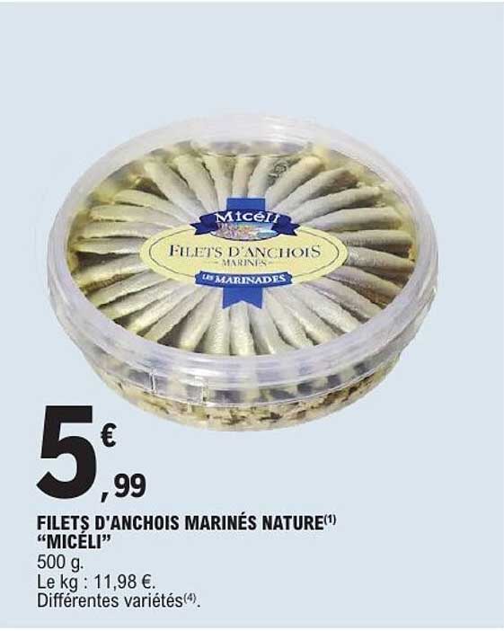 FILETS D'ANCHOIS MARINÉS NATURE(1) “MICELI”