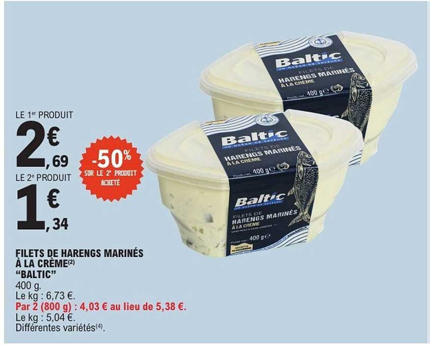 FILETS DE HARENGS MARINÉS À LA CRÈME "BALTIC"