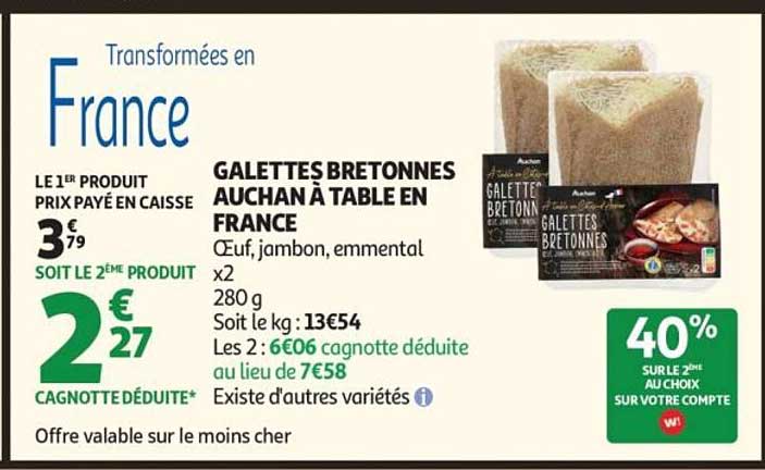 GALETTES BRETONNES AUCHAN À TABLE EN FRANCE