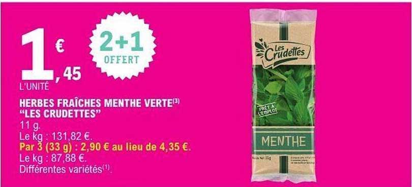 HERBES FRAÎCHES MENTHE VERTE “LES CRUDDTTES”