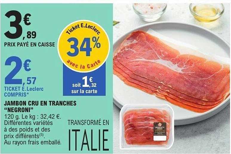 JAMBON CRU EN TRANCHES “NEGRONI”