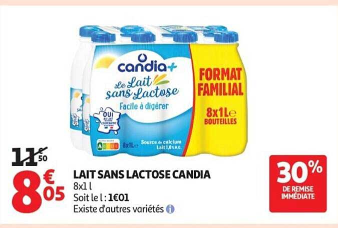 LAIT SANS LACTOSE CANDIA