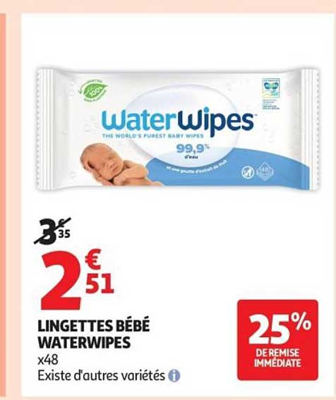 LINGETTES BÉBÉ WATERWIPES