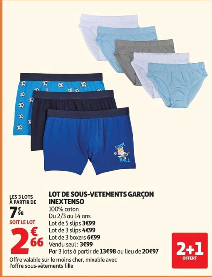 LOT DE SOUS-VETEMENTS GARÇON INEXTENSO