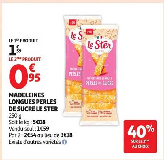 MADELEINES LONGUES PERLES DE SUCRE LE STER