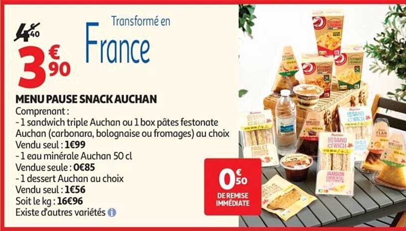 MENU PAUSE SNACK AUCHAN