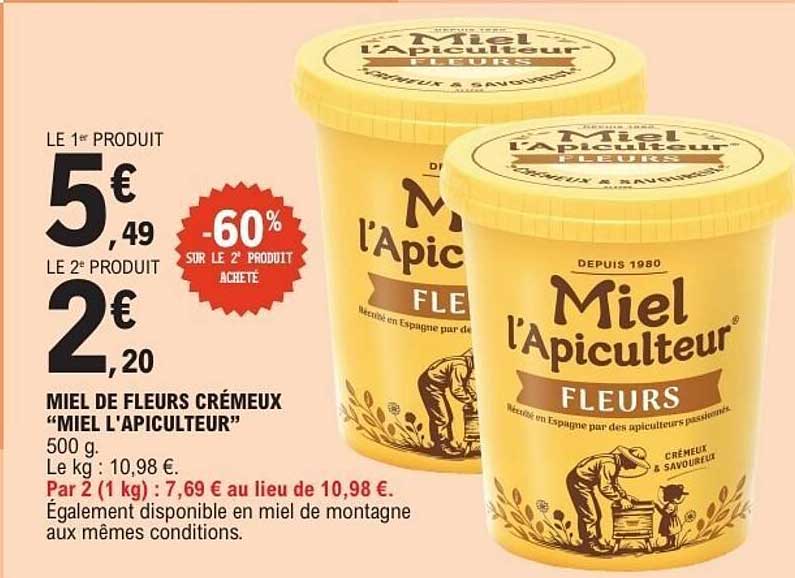 Miel de fleurs crémeux “Miel l'Apiculteur”