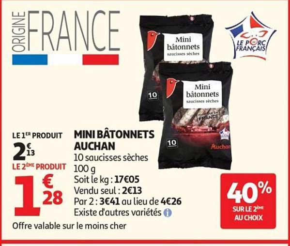 MINI BÂTONNETS AUCHAN