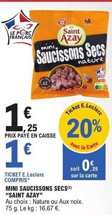 MINI SAUCISSONS SECS "SAINT AZAY"