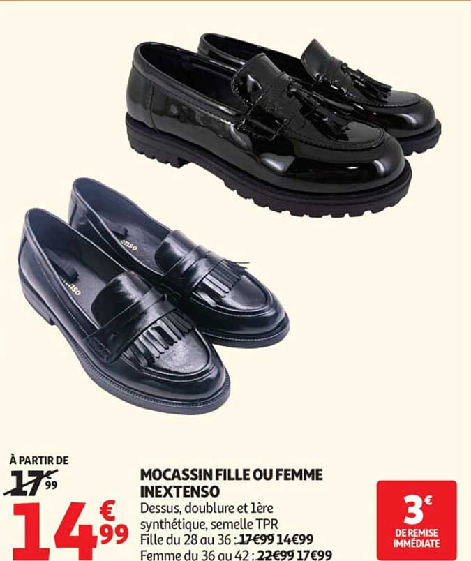 MOCASSIN FILLE OU FEMME INEXTENSO