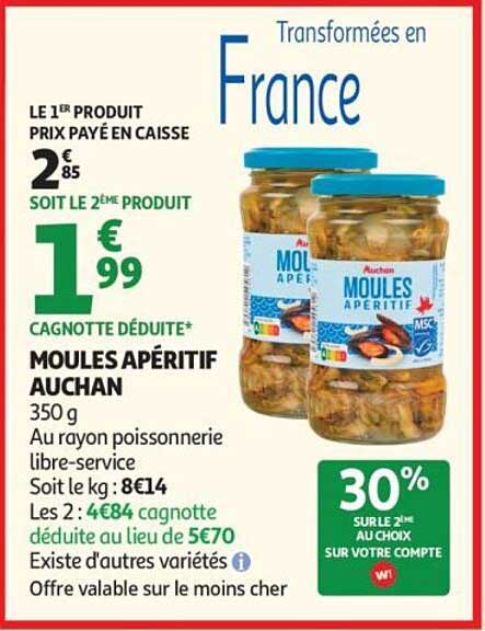 MOULES APÉRITIF AUCHAN