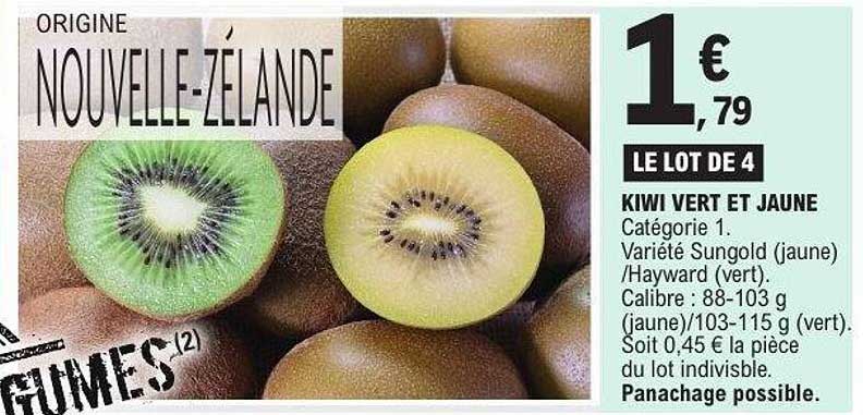 ORIGINE NOUVELLE-ZÉLANDE KIWI VERT ET JAUNE