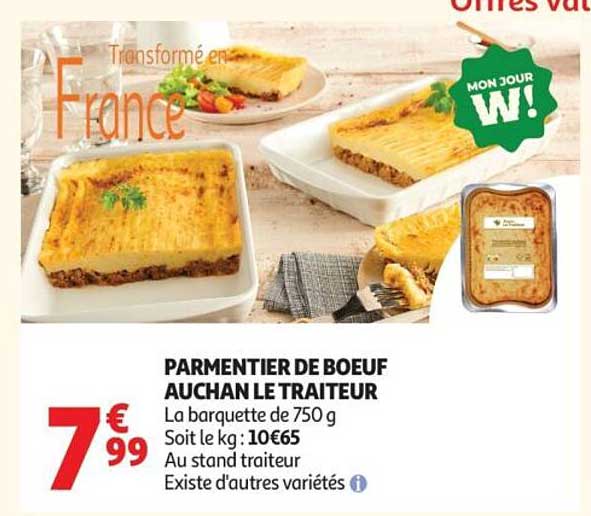 PARMENTIER DE BOEUF AUCHAN LE TRAITEUR