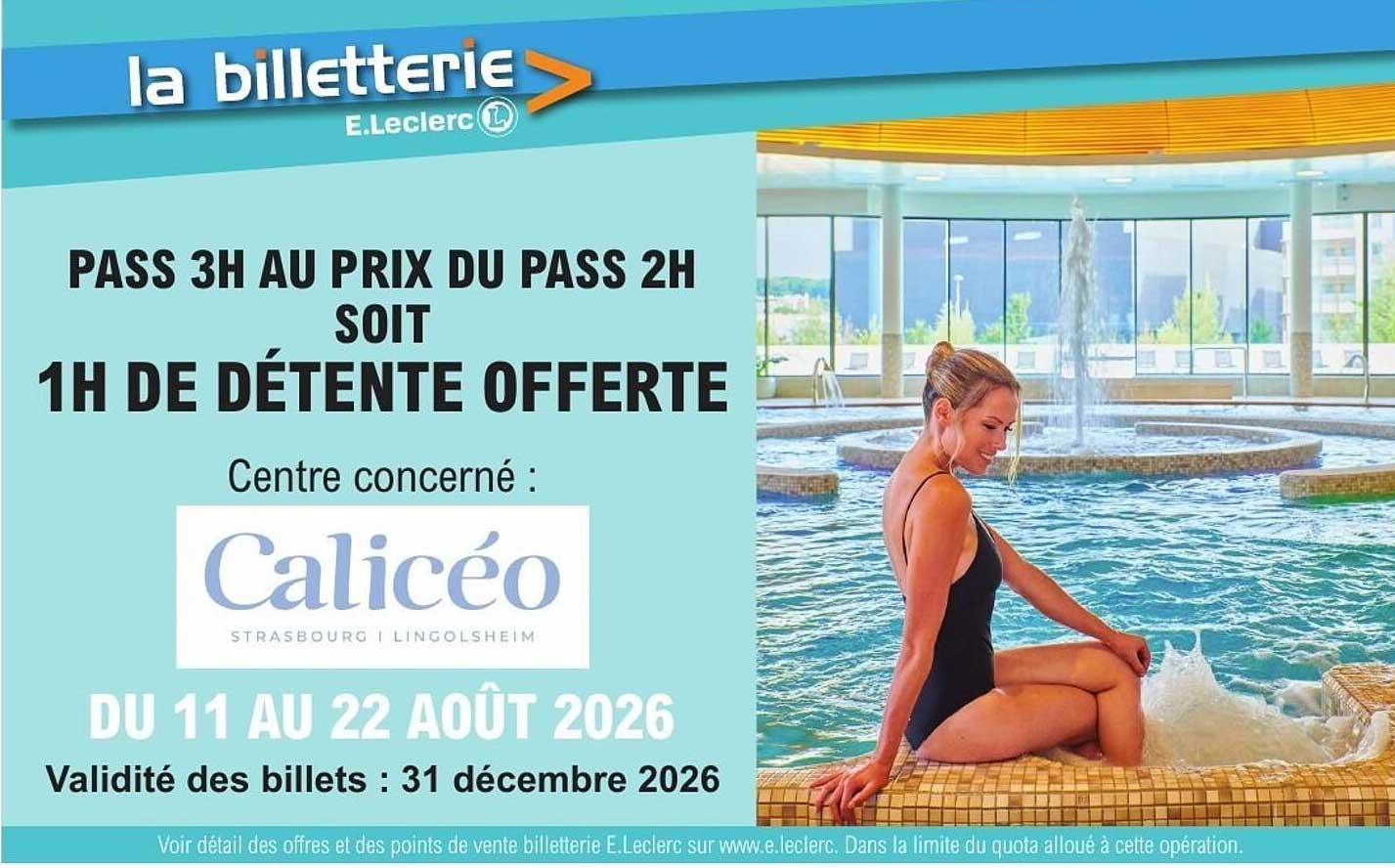 PASS 3H AU PRIX DU PASS 2H SOIT 1H DE DÉTENTE OFFERTE