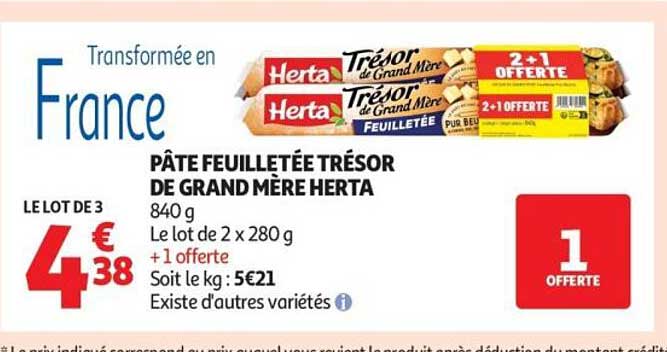 PÂTE FEUILLETÉE TRÉSOR DE GRAND MÈRE HERTA 840 g