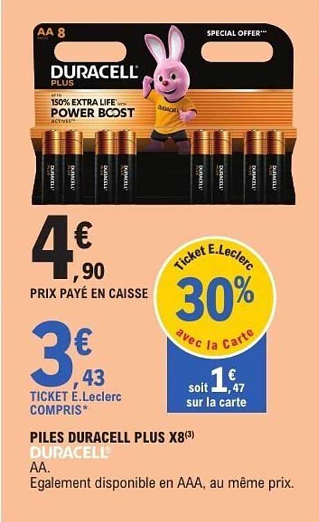 PILES DURACELL PLUS X8