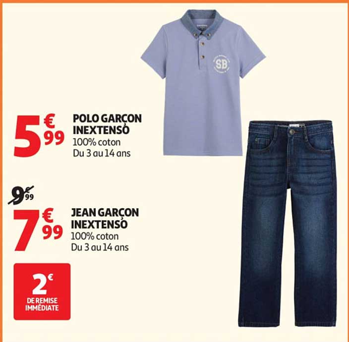 POLO GARCON INEXTENSO 100% coton Du 3 au 14 ans