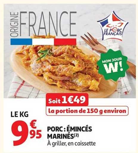 PORC : ÉMINCÉS MARINÉS
