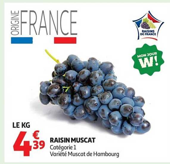 RAISIN MUSCAT Catégorie 1 Variété Muscat de Hambourg