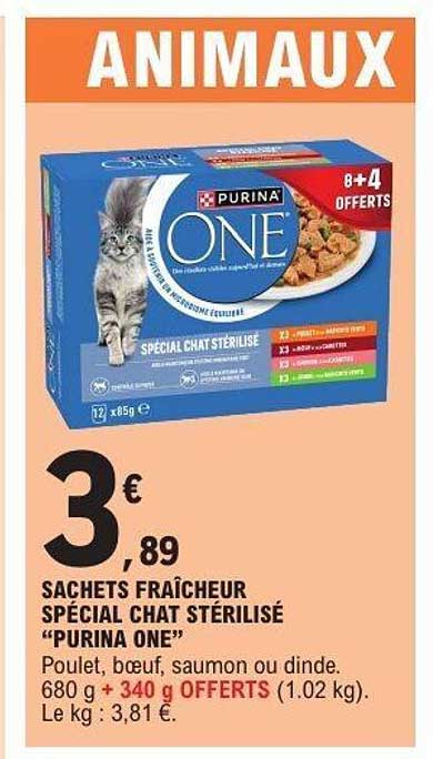 SACHETS FRAÎCHEUR SPÉCIAL CHAT STÉRILISÉ “PURINA ONE”