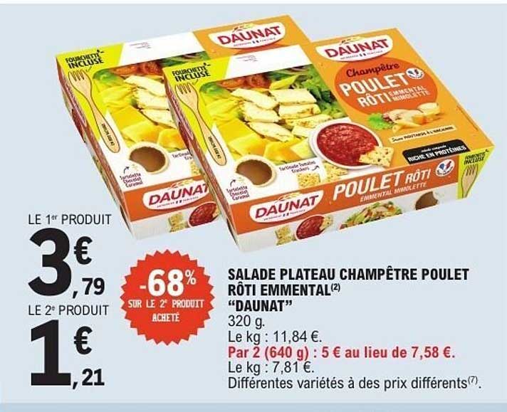SALADE PLATEAU CHAMPÊTRE POULET RÔTI EMENTAL (2) “DAUNAT”