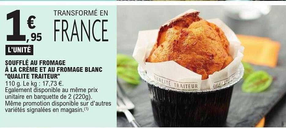 Soufflé au fromage à la crème et au fromage blanc "Qualité Traiteur"