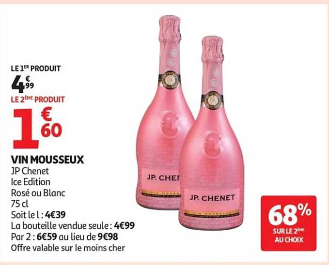 VIN MOUSSEUX JP Chenet Ice Edition Rosé ou Blanc 75 cl