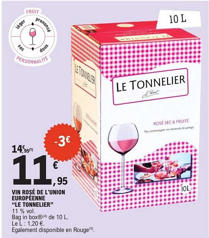 VIN ROSÉ DE L’UNION EUROPÉENNE “LE TONNELIER”
