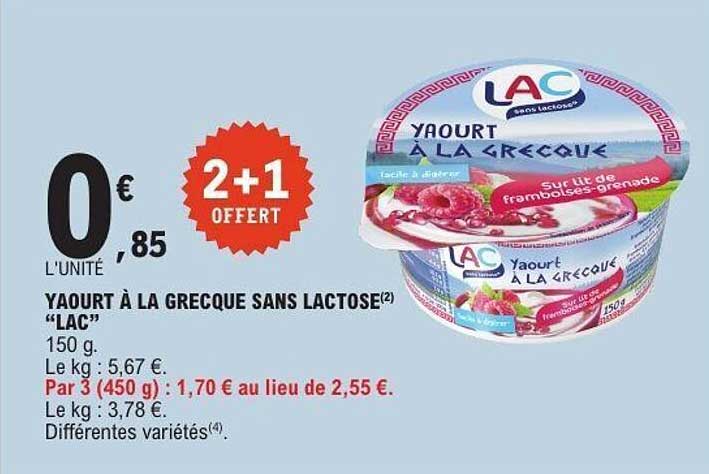 YAOURT À LA GRECQUE SANS LACTOSE «LAC»
