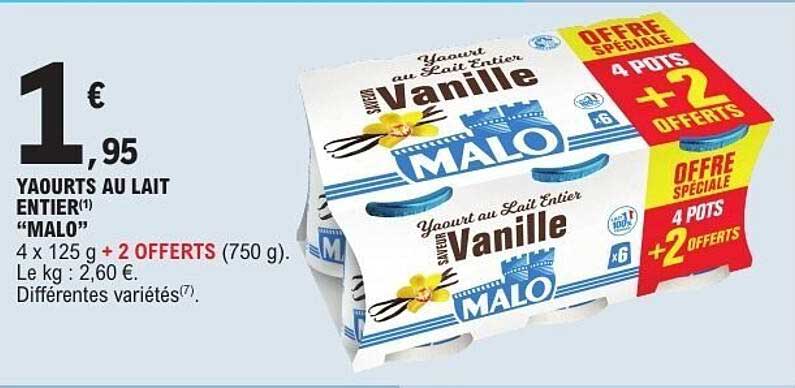 YAOURTS AU LAIT ENTIER « MALO »