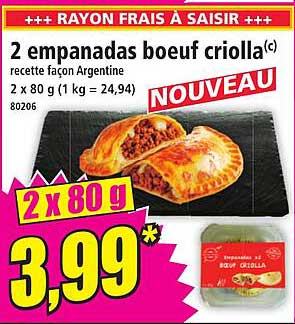2 empanadas boeuf criolla(c) recette façon Argentine