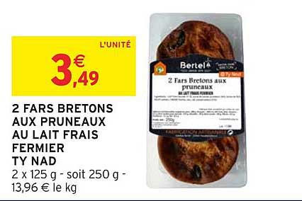 2 FARS BRETONS AUX PRUNEAUX AU LAIT FRAIS FERMIER TY NAD