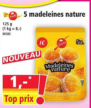 5 madeleines nature