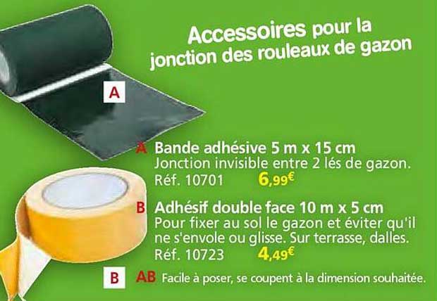 Accessoires pour la jonction des rouleaux de gazon